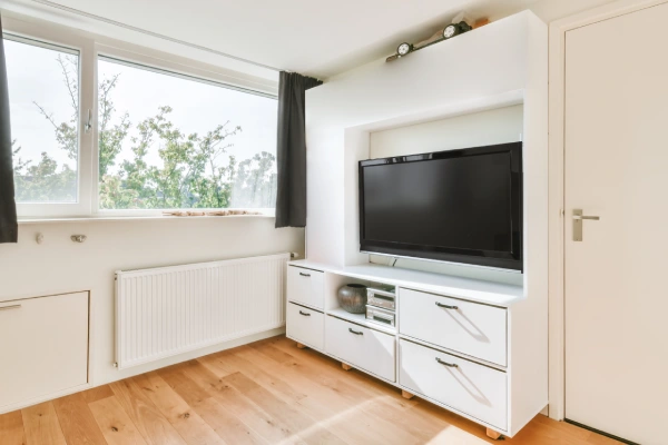 stylish custom-built corner tv unit